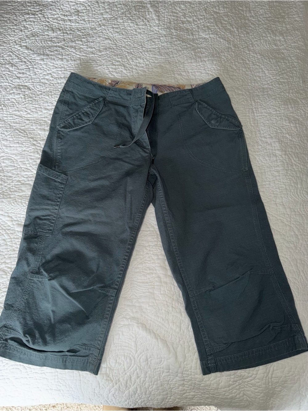 MEC Women's Slate Gray Capris with Floral Trim